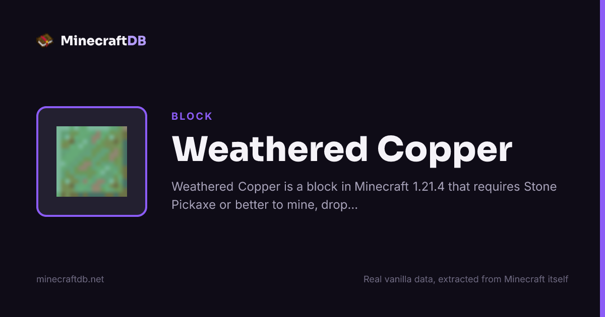 Weathered Copper in Minecraft | MinecraftBible